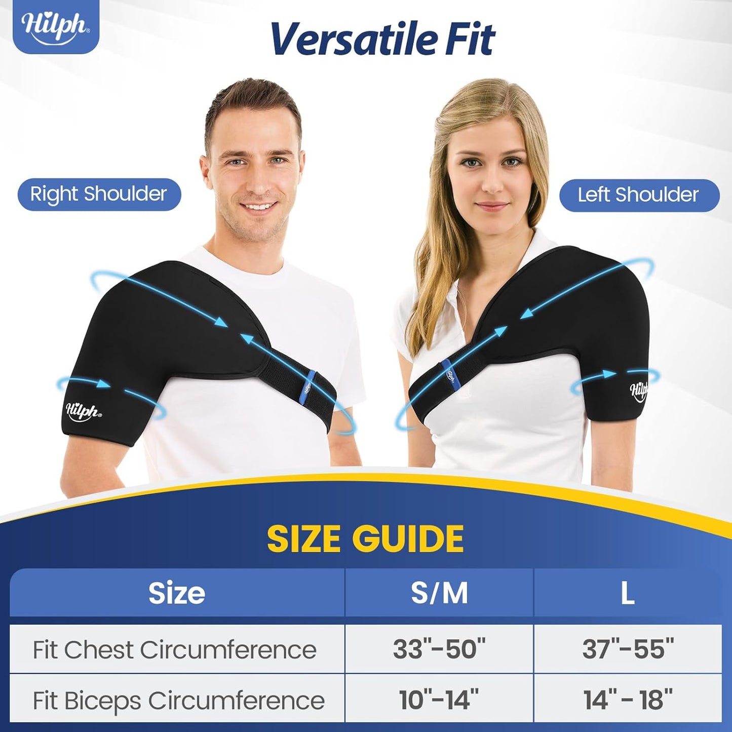 Rotator Cuff & Arm Cold Therapy Shoulder Wrap with Compression, Double-Layer Gel Design for Targeted Relief, Adjustable Fit for Men & Women, Medium Size
