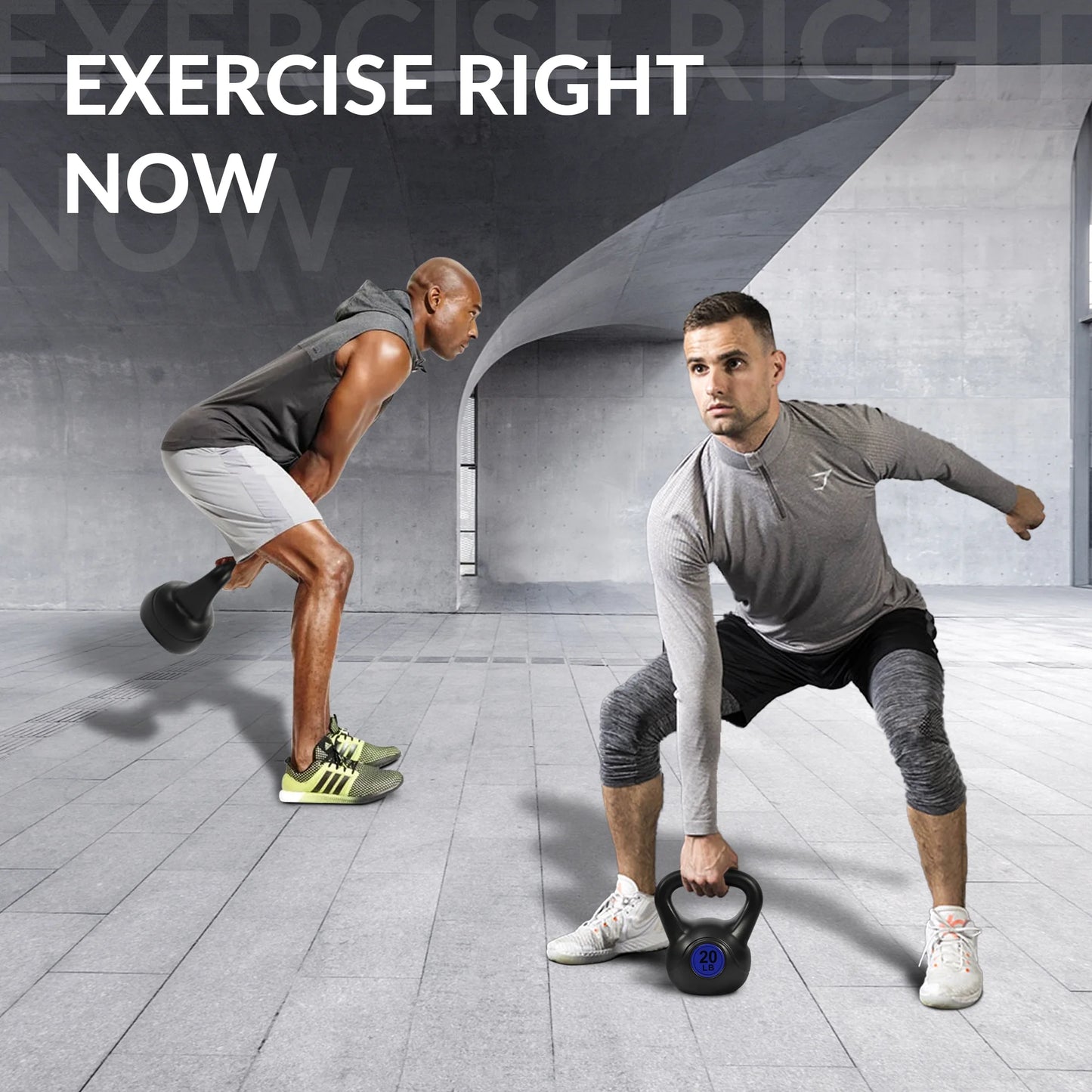 Wide Grip Kettlebell Fitness Set - 3-Piece Collection (10 lb, 15 lb, and 20 lb)