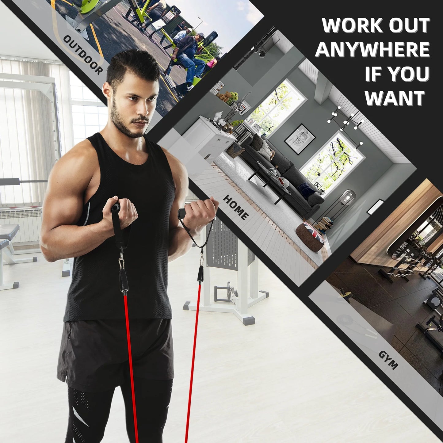 Premium Resistance Bands Set for Strength Training and Physical Therapy - Includes Handles for Home Workouts