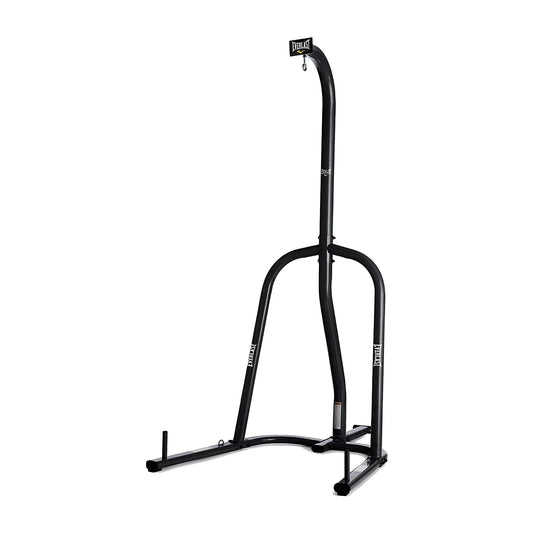 Heavy-Duty Single Station Punching Bag Stand, Powder-Coated Steel Construction, 100 Lb Capacity, Black Finish
