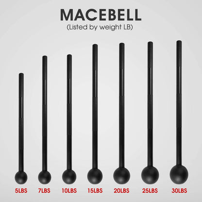 Steel Mace Bell for Comprehensive Strength Training - Enhances Full Body Workouts, Muscle Development, Shoulder Stability, Grips, and Forearm Rehabilitation in Weights of 5 to 30 lbs for Both Men and Women