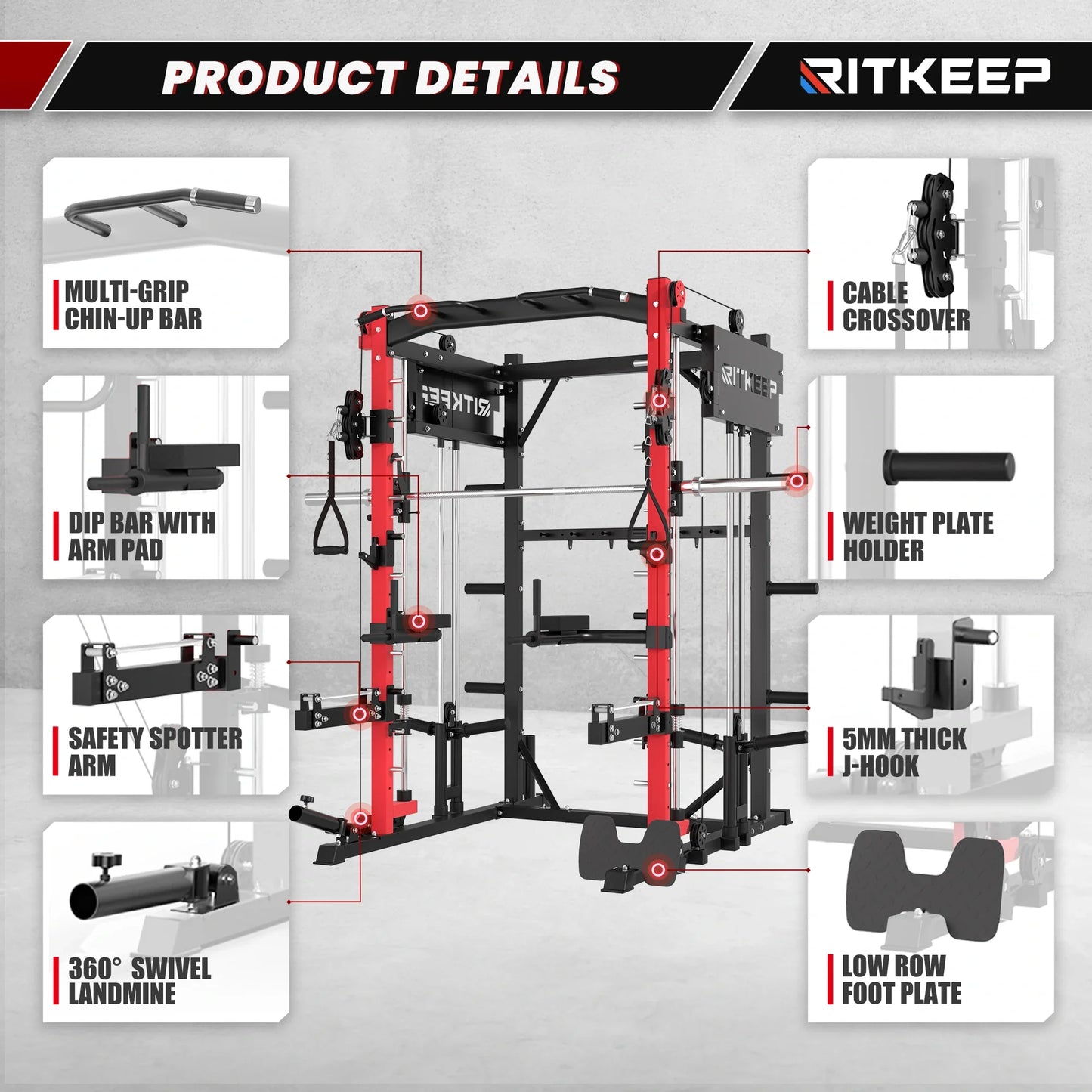 PMAX-4750 Dual Plate Loaded Squat Exercise Machine - Complete Gym Equipment Package
