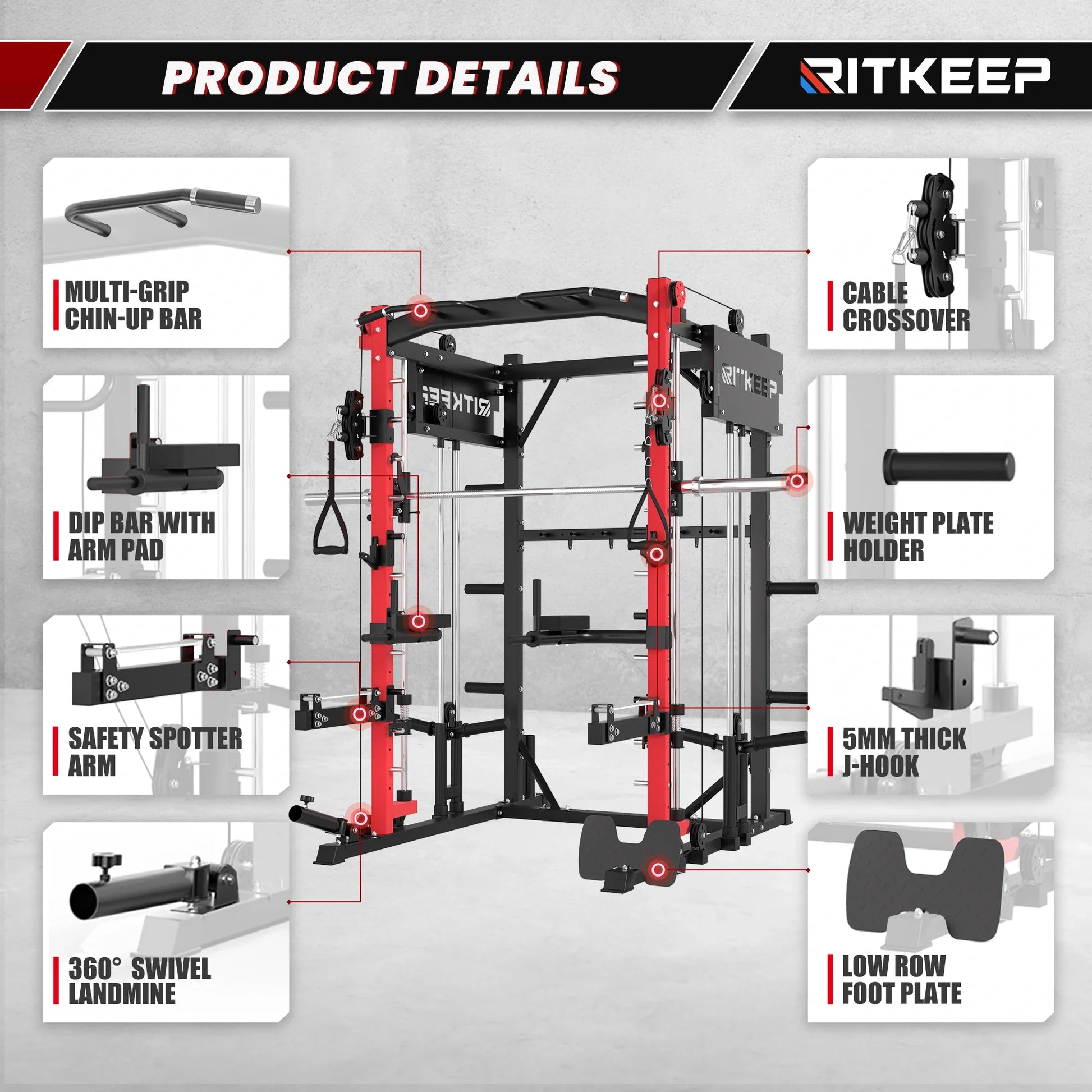 PMAX-4750 Dual Plate Loaded Squat Exercise Machine - Complete Gym Equipment Package
