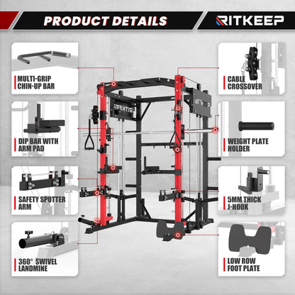 PMAX-4750 Dual Plate Loaded Squat Exercise Machine - Complete Gym Equipment Package