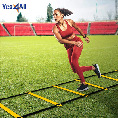 Professional Speed and Agility Training Ladder with Carry Bag - 8 Rung (Yellow)