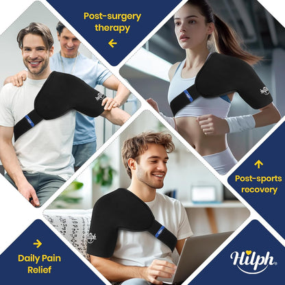 Rotator Cuff & Arm Cold Therapy Shoulder Wrap with Compression, Double-Layer Gel Design for Targeted Relief, Adjustable Fit for Men & Women, Medium Size