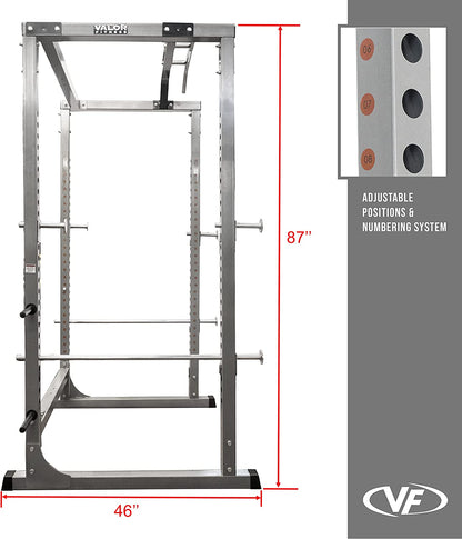 BD-11 Heavy Duty Power Rack and Squat Rack with Chrome Pull-Up Bar and Power Cage Bundle for a Comprehensive Home Weightlifting Gym