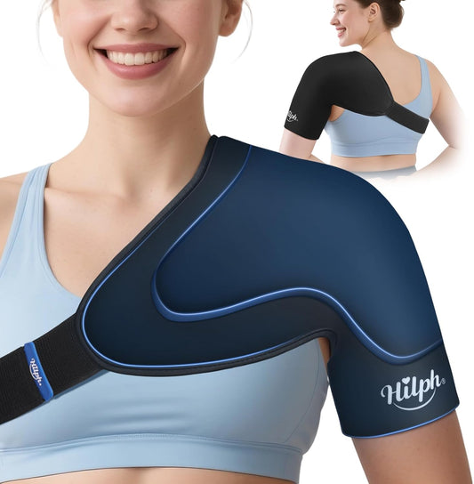 Rotator Cuff & Arm Cold Therapy Shoulder Wrap with Compression, Double-Layer Gel Design for Targeted Relief, Adjustable Fit for Men & Women, Medium Size