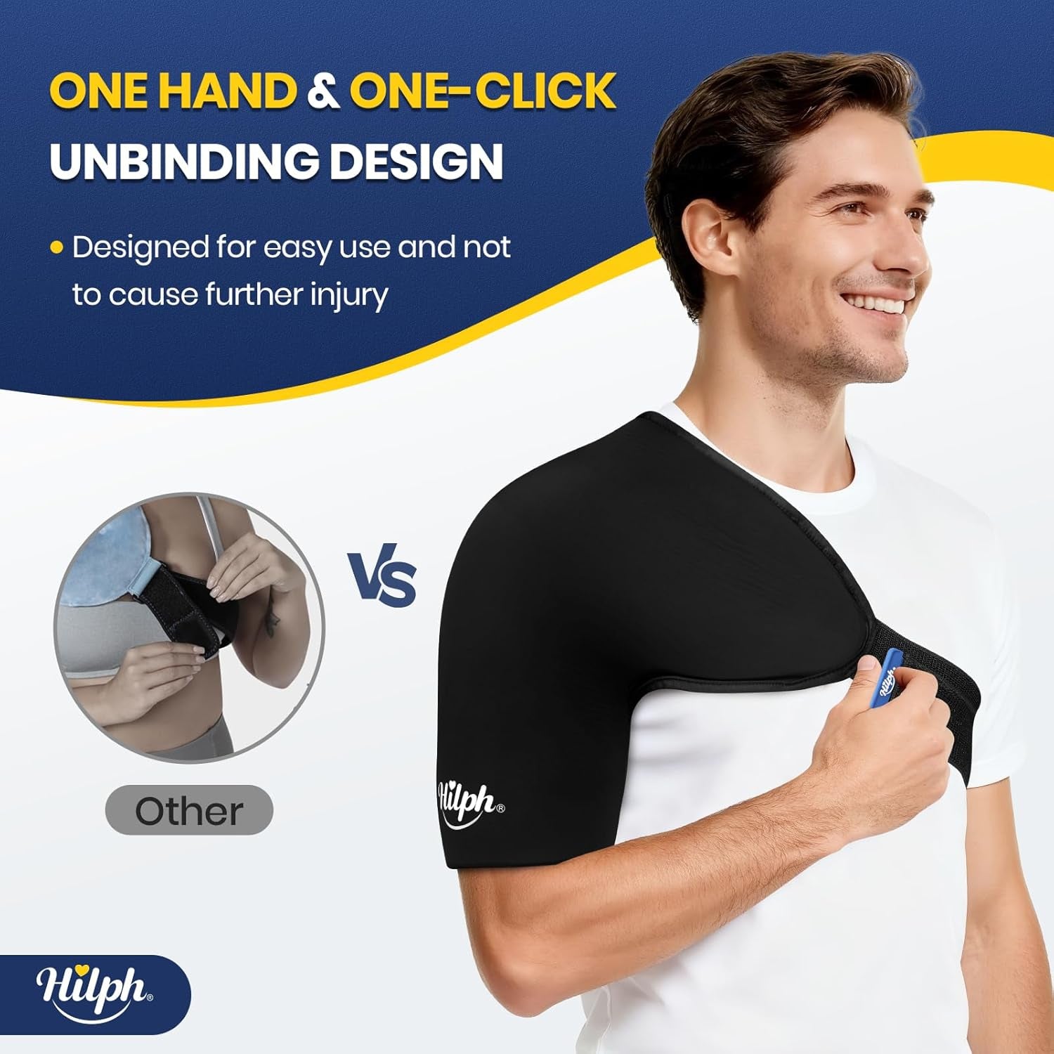 Rotator Cuff & Arm Cold Therapy Shoulder Wrap with Compression, Double-Layer Gel Design for Targeted Relief, Adjustable Fit for Men & Women, Medium Size
