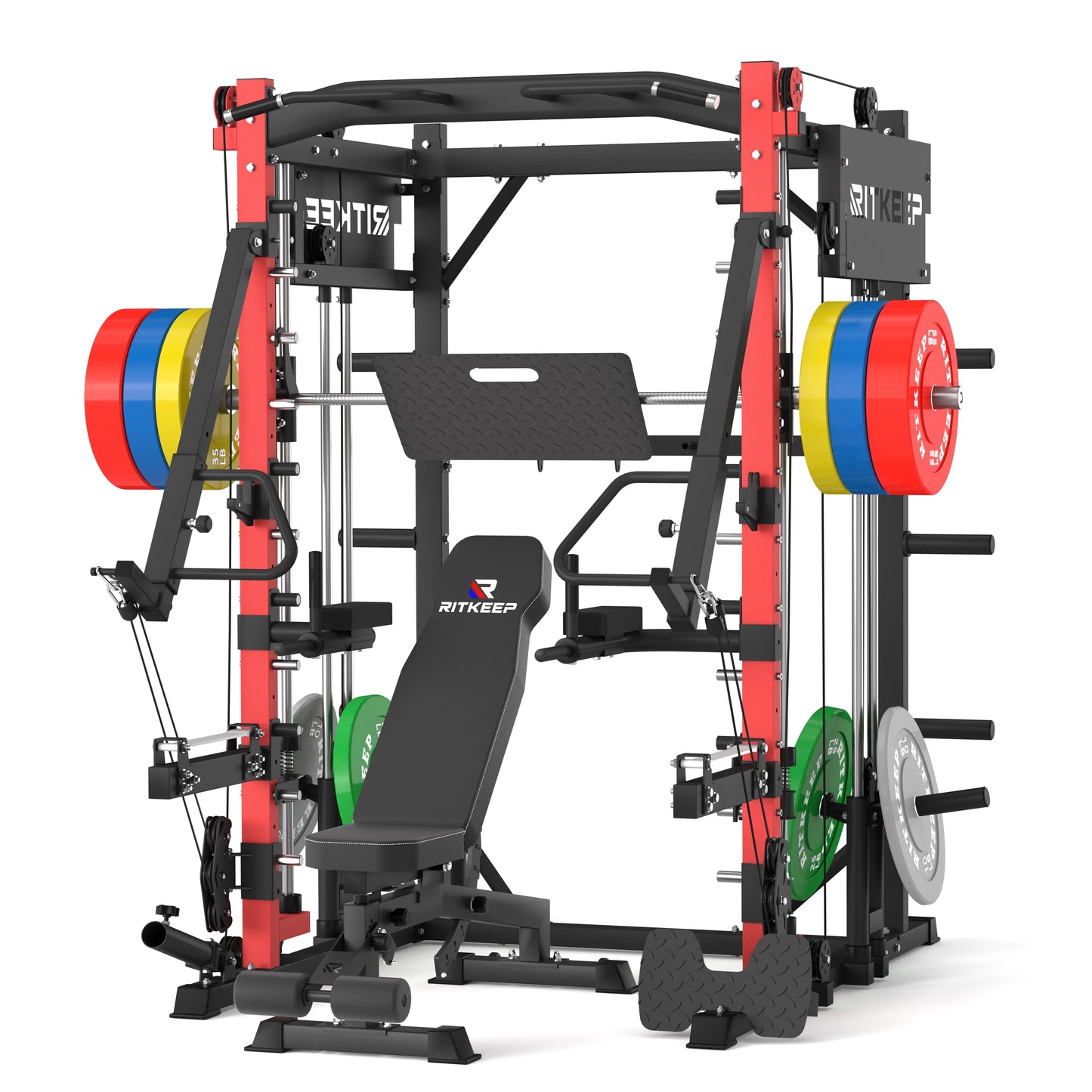 PMAX-4750 Dual Plate Loaded Squat Exercise Machine - Complete Gym Equipment Package