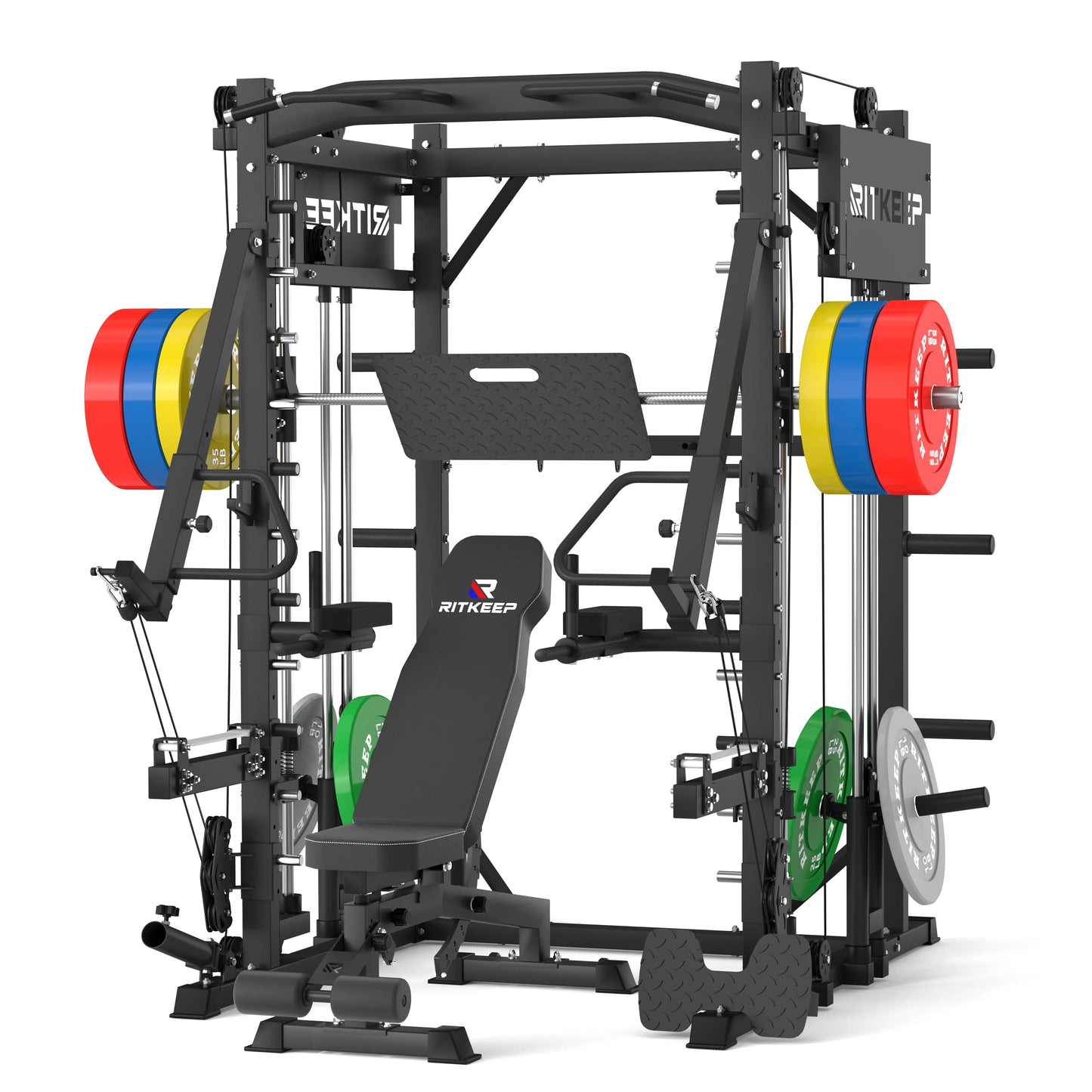 PMAX-4750 Dual Plate Loaded Squat Exercise Machine - Complete Gym Equipment Package