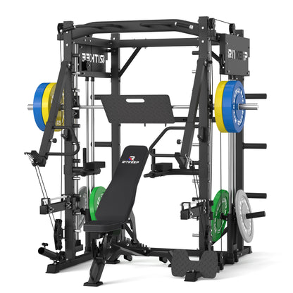 PMAX-4750 Dual Plate Loaded Squat Exercise Machine - Complete Gym Equipment Package