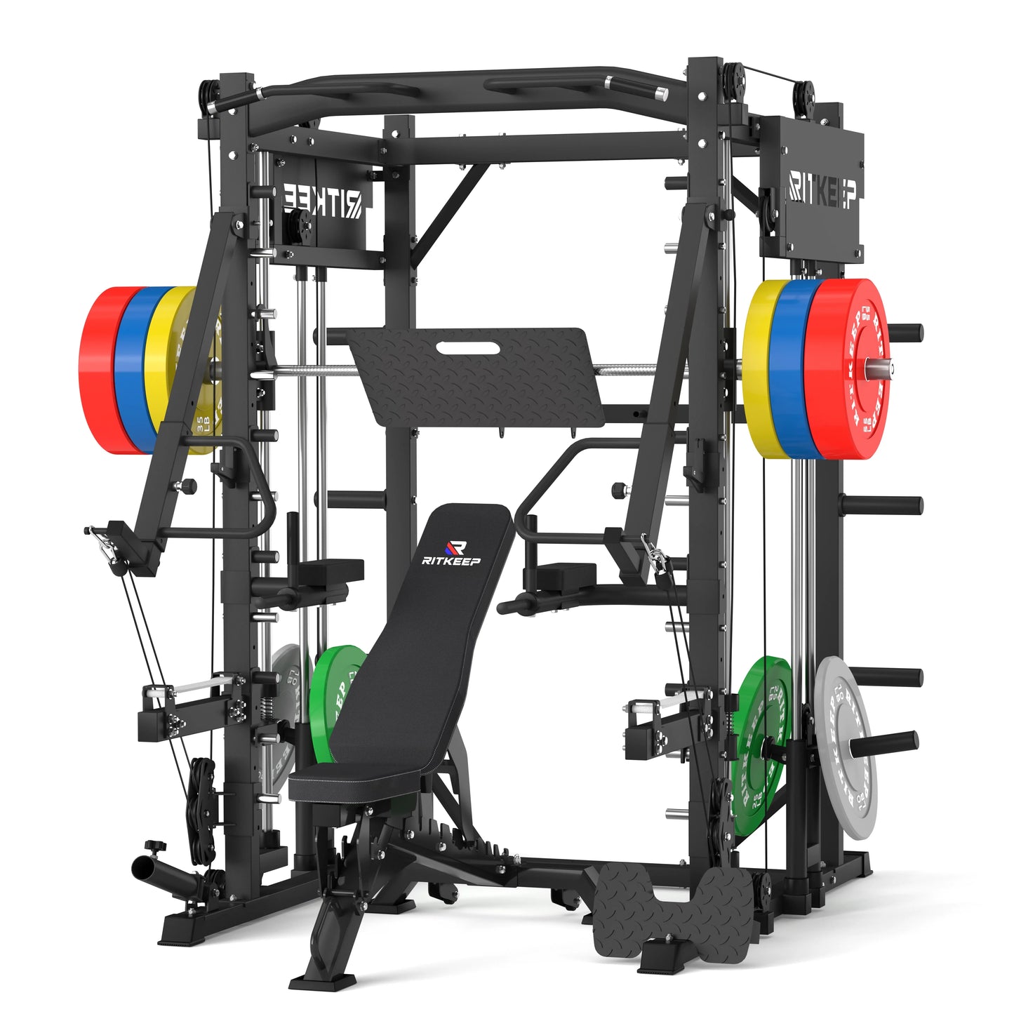 PMAX-4750 Dual Plate Loaded Squat Exercise Machine - Complete Gym Equipment Package
