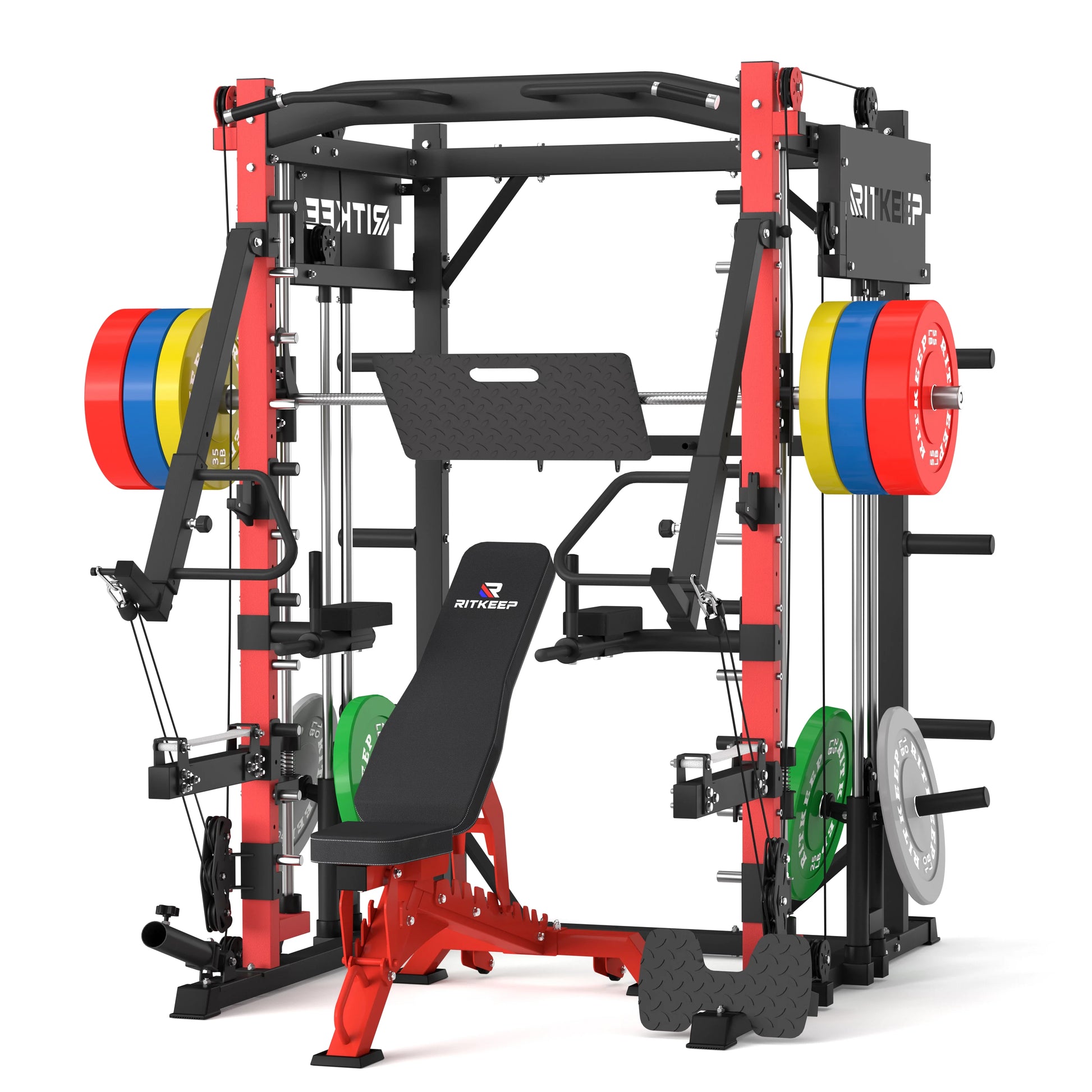 PMAX-4750 Dual Plate Loaded Squat Exercise Machine - Complete Gym Equipment Package