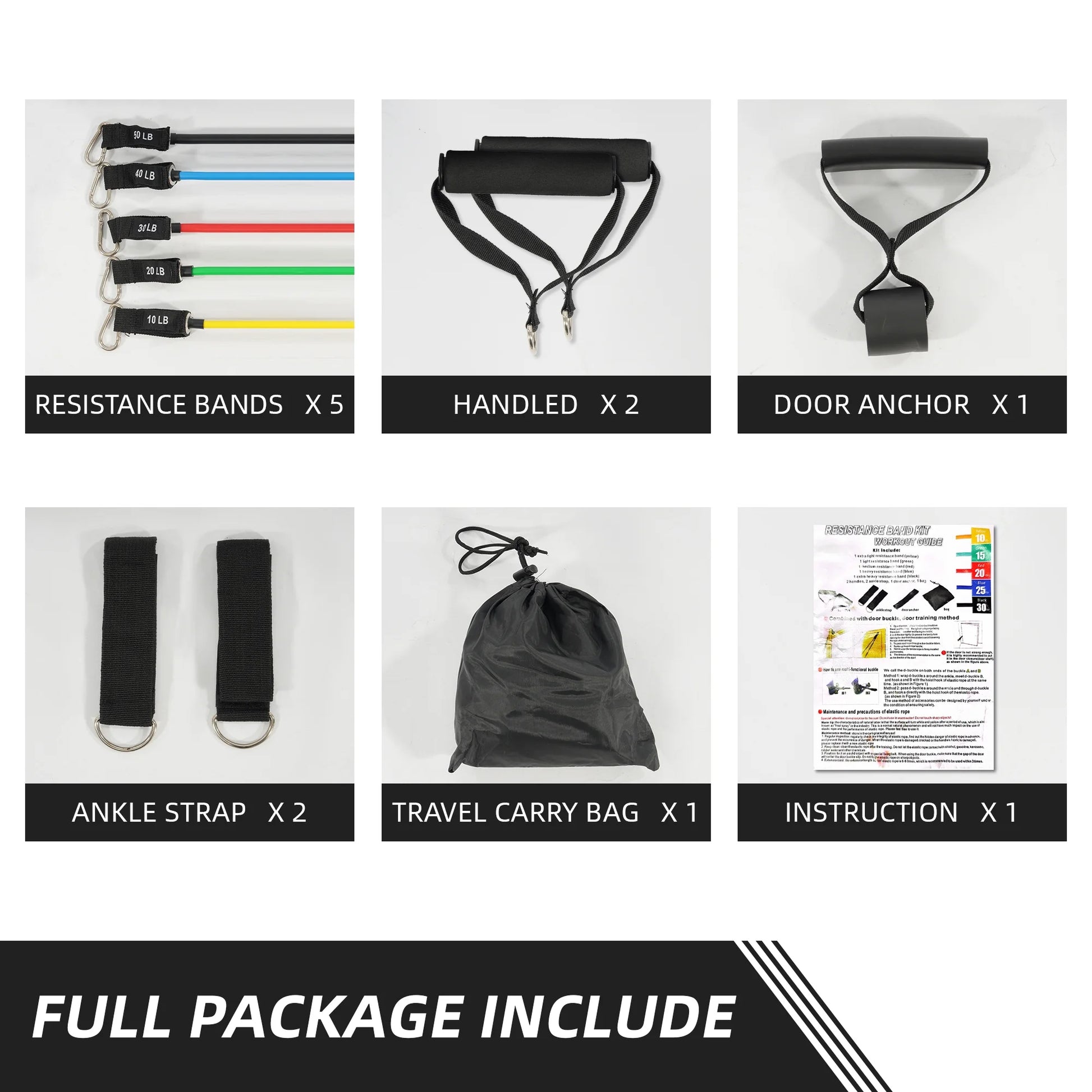 Premium Resistance Bands Set for Strength Training and Physical Therapy - Includes Handles for Home Workouts