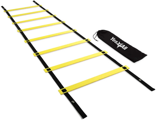 Professional Speed and Agility Training Ladder with Carry Bag - 8 Rung (Yellow)