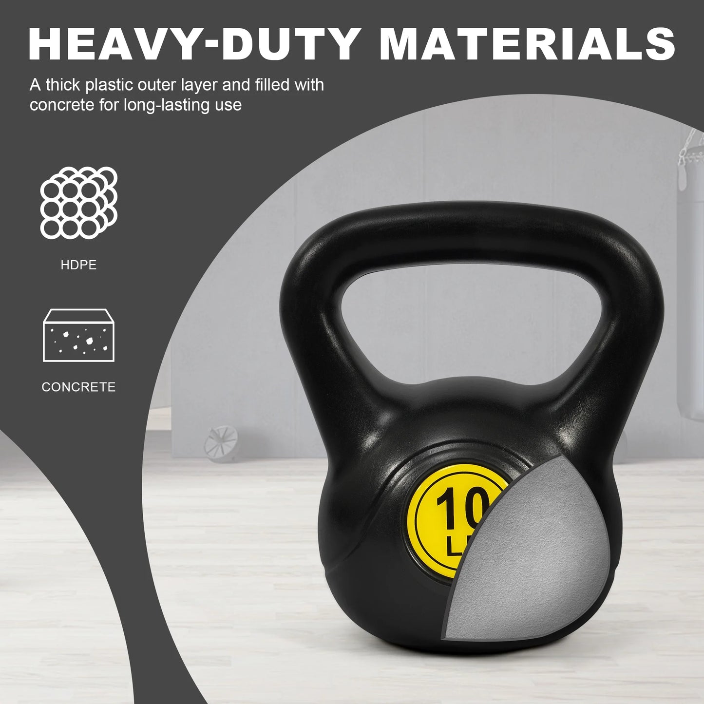 Wide Grip Kettlebell Fitness Set - 3-Piece Collection (10 lb, 15 lb, and 20 lb)