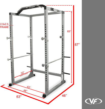 BD-11 Heavy Duty Power Rack and Squat Rack with Chrome Pull-Up Bar and Power Cage Bundle for a Comprehensive Home Weightlifting Gym