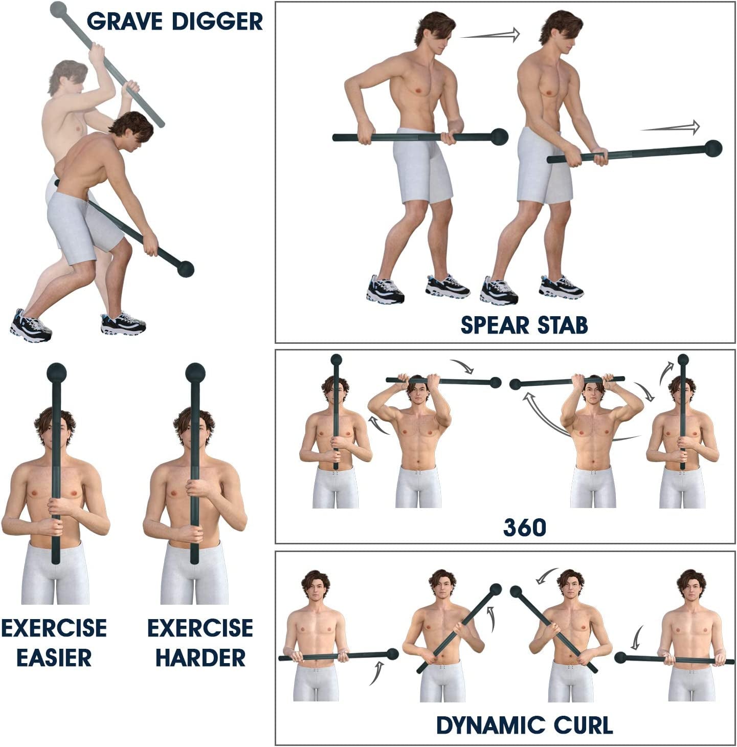 Steel Mace Bell for Comprehensive Strength Training - Enhances Full Body Workouts, Muscle Development, Shoulder Stability, Grips, and Forearm Rehabilitation in Weights of 5 to 30 lbs for Both Men and Women