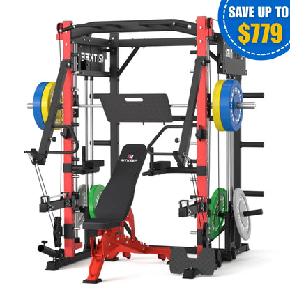 PMAX-4750 Dual Plate Loaded Squat Exercise Machine - Complete Gym Equipment Package